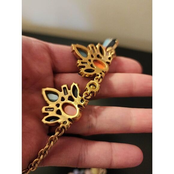 J. CREW statement necklace coral and blue - Picture 4 of 6